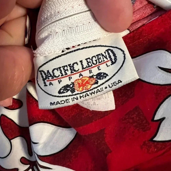Vintage Pacific Legend Faux Wrap Hawaiian Red Floral Small USA Sleeveless Mini - Picture 6 of 8